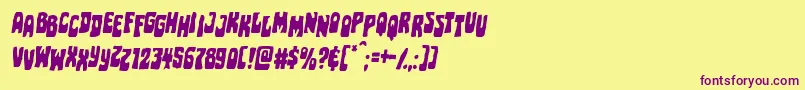 Pocketmonsterstagital Font – Purple Fonts on Yellow Background
