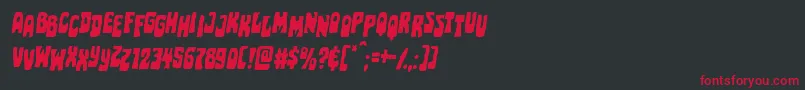 Pocketmonsterstagital-Schriftart – Rote Schriften auf schwarzem Hintergrund