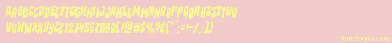 Pocketmonsterstagital Font – Yellow Fonts on Pink Background