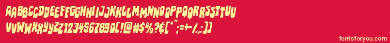 Шрифт Pocketmonsterstagital – жёлтые шрифты на красном фоне