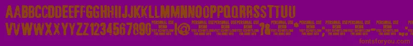 JonzejonzingdemoKcfonts Font – Brown Fonts on Purple Background