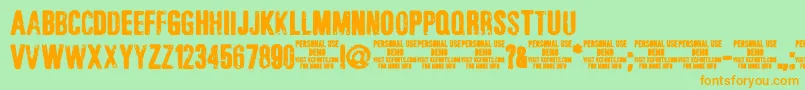 Police JonzejonzingdemoKcfonts – polices orange sur fond vert