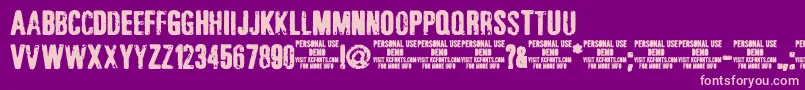 JonzejonzingdemoKcfonts Font – Pink Fonts on Purple Background