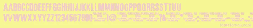 JonzejonzingdemoKcfonts Font – Pink Fonts on Yellow Background