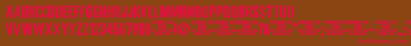 JonzejonzingdemoKcfonts Font – Red Fonts on Brown Background