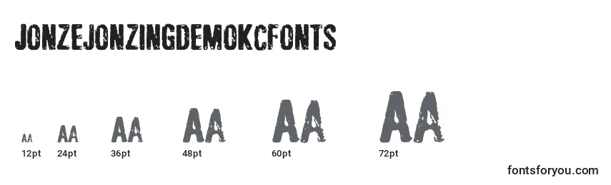 JonzejonzingdemoKcfonts Font Sizes