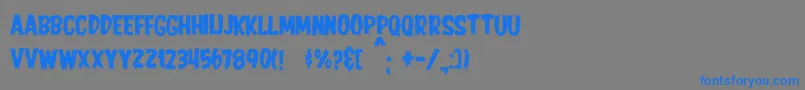 フォントJmhHorror – 灰色の背景に青い文字