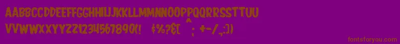 JmhHorror-Schriftart – Braune Schriften auf violettem Hintergrund