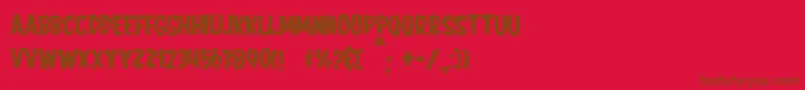 JmhHorror-fontti – ruskeat fontit punaisella taustalla