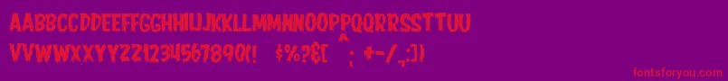 JmhHorror Font – Red Fonts on Purple Background