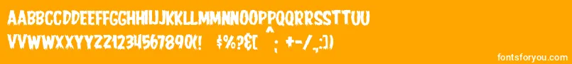 JmhHorror Font – White Fonts on Orange Background