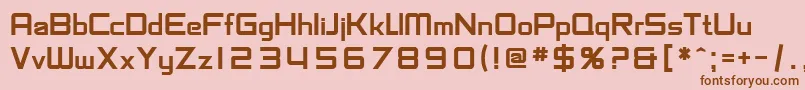 SfChaerilidaeBold-Schriftart – Braune Schriften auf rosa Hintergrund