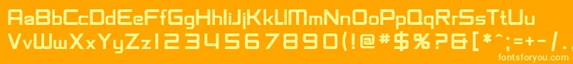 SfChaerilidaeBold-fontti – keltaiset fontit oranssilla taustalla