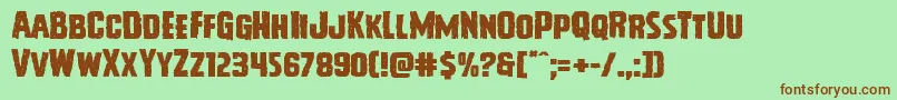 Vicioushungerexpand Font – Brown Fonts on Green Background