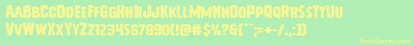 Vicioushungerexpand Font – Yellow Fonts on Green Background