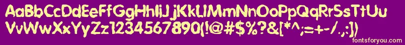 フォントMeltedMoments – 紫の背景に黄色のフォント