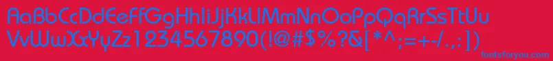 BauhausstdMedium Font – Blue Fonts on Red Background