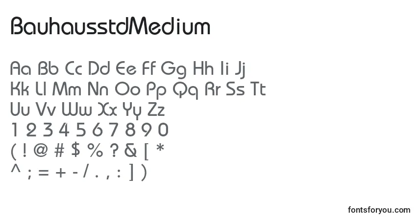 characters of bauhausstdmedium font, letter of bauhausstdmedium font, alphabet of  bauhausstdmedium font