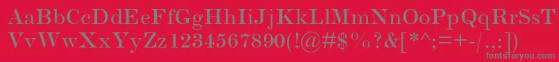 ScotchRomanMt-Schriftart – Graue Schriften auf rotem Hintergrund