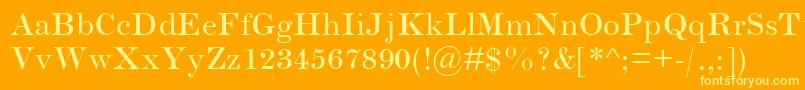 ScotchRomanMt Font – Yellow Fonts on Orange Background