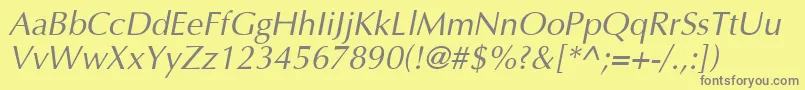 AgoptcyrillicNormalItalic Font – Gray Fonts on Yellow Background