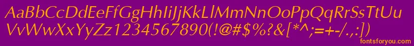 AgoptcyrillicNormalItalic Font – Orange Fonts on Purple Background