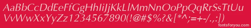 AgoptcyrillicNormalItalic Font – Pink Fonts on Red Background