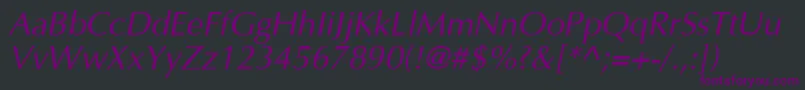 AgoptcyrillicNormalItalic Font – Purple Fonts on Black Background