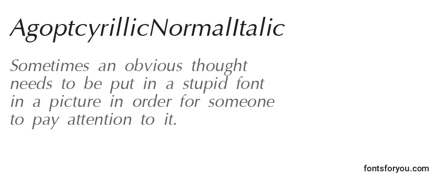 AgoptcyrillicNormalItalic Font