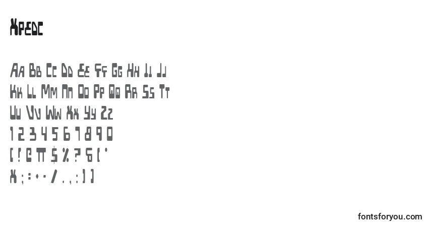 Fuente Xpedc - alfabeto, números, caracteres especiales