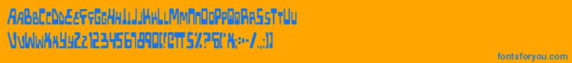 フォントXpedc – オレンジの背景に青い文字