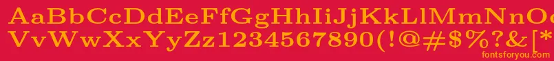 フォントLmroman6Bold – 赤い背景にオレンジの文字