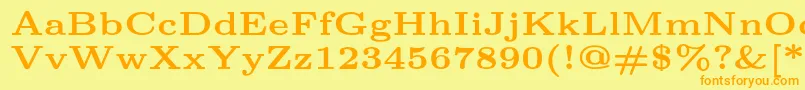 Lmroman6Bold Font – Orange Fonts on Yellow Background
