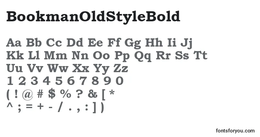 A fonte BookmanOldStyleBold – alfabeto, números, caracteres especiais