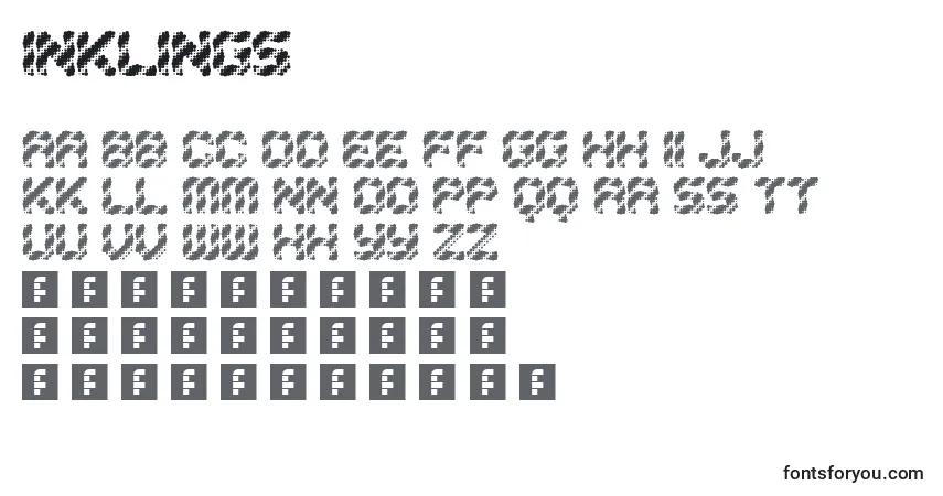 A fonte Inklings – alfabeto, números, caracteres especiais
