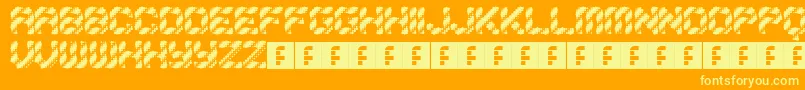 Inklings Font – Yellow Fonts on Orange Background