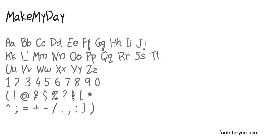 Schriftart MakeMyDay – Alphabet, Zahlen, spezielle Symbole