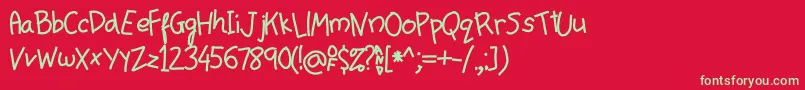 MakeMyDay Font – Green Fonts on Red Background