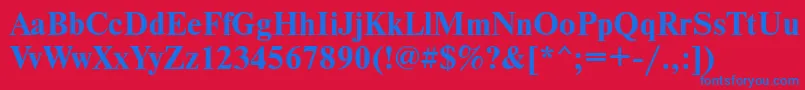 NewtonmgttBold Font – Blue Fonts on Red Background