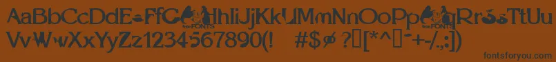 フォントOptie – 黒い文字が茶色の背景にあります