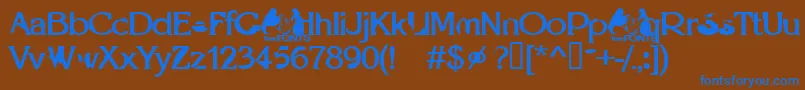 Optie Font – Blue Fonts on Brown Background