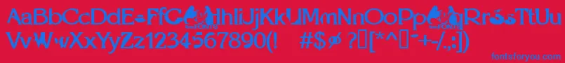 Optie Font – Blue Fonts on Red Background