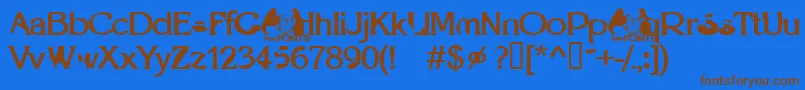 Optie Font – Brown Fonts on Blue Background