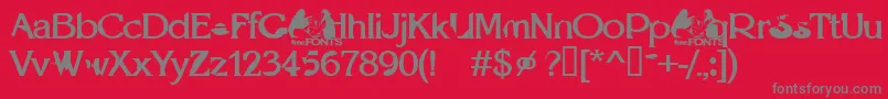 Optie Font – Gray Fonts on Red Background