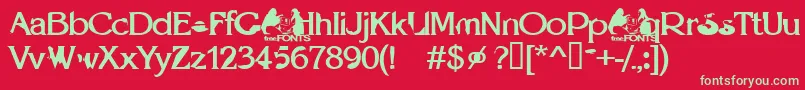 Optie Font – Green Fonts on Red Background