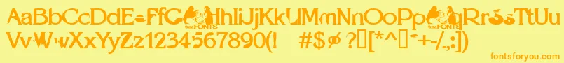 Optie Font – Orange Fonts on Yellow Background