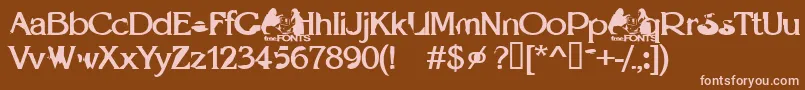 Optie Font – Pink Fonts on Brown Background
