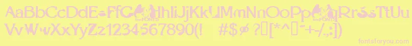 Optie Font – Pink Fonts on Yellow Background