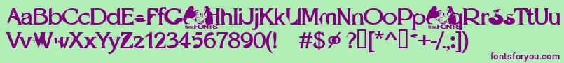 Optie Font – Purple Fonts on Green Background
