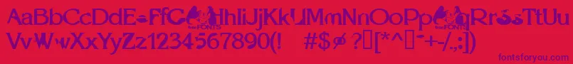 Optie Font – Purple Fonts on Red Background